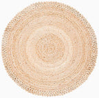 SAFAVIEH Natural Fiber Round Collection 3' Round Natural NF168A Handmade Boho Charm Farmhouse Jute Area Rug