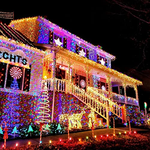 FULLBELL Black Christmas Light String, 33Feet, 100 LED Multicolor Christmas Decorations, Indoor Tree Party, Bedroom Decor (Multi Color- Black Wire) - color: Multi Color- Black Wire
