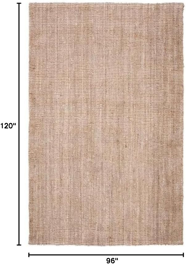 SAFAVIEH Area Rug 8x10 - Natural Fiber Collection - Large - Grey, Handmade Jute, Farmhouse Country Boho Rustic Design, Ideal for Living Room, Bedroom, Dining Space (NF808F)