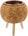 Home Woven Rattan Plant Basket Plant Pot Rack for Indoor and Outdoor Use Stylish Flower Pot Stand for Living Room Balcony and Garden Decor