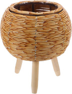 Home Woven Rattan Plant Basket Plant Pot Rack for Indoor and Outdoor Use Stylish Flower Pot Stand for Living Room Balcony and Garden Decor