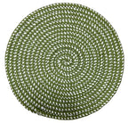 Hand Woven Round Area Rugs Living Room Bedroom Study Computer Chair Cushion Base Mat Round Carpet Lifts Basket Swivel Chair Pad Coffee Table Rug(2' Round, Green) - color: Green, size: 2' Round