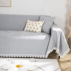 ROOMLIFE Minimal Design Grey Sofa Slipcovers Sectional Couch Covers Soft Chenille Sofa Covers for 2-3 Cushion Couch,Recliner Chair,Loveseat-Couch Cover for Dogs Pets, 71"x118"
