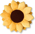 Green Philosophy Co. 3D Sunflower™ Shaped Decorative Throw Pillow - Soft Plush Cushion for Bed and Couch, Cute Boho & Cottagecore Home Decor Accent, Golden Yellow, 20 Inches