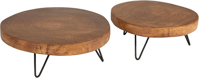 Creative Co-Op Decorative Paulownia Wood Pedestal, Dark Brown