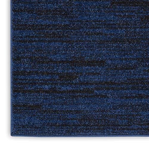 Nourison Home Nourison Essentials Midnight Blue 2'2" x 10' Area Rug - Easy Clean, Non Shedding, Bed Room, Living Room, Dining Room, Kitchen (10' Runner) - color: Midnight Blue, size: 2'2" x 10' (Runner)