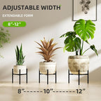 Plant Stand Indoor Adjustable Pot Holders, Metal Plant Stand Outdoor, Anti-Rust Black Metal Plant Holder for Outdoor Corner and Indoor clearance ,Fits 8"-12" Pots, 9.5" Height, 1 Pack