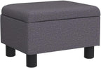 Small Foot Stool Under Desk Foot Stools Ottoman Footstool Foot Stools Small Footstools Foot Stool for Living Room Foot Rest 15" W x 12" D x 9.5" H Linen Dark Grey