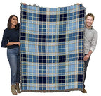 Pure Country Weavers Plaid Blanket Blue Bell Tartan - Patterns Gift Tapestry Throw Woven from Cotton - Made in the USA (72x54) - color: Blue Bell
