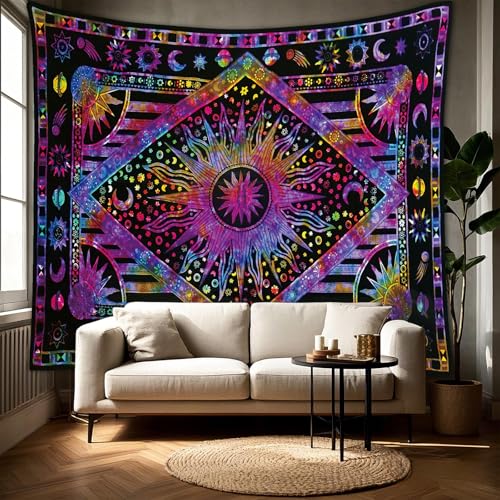 Starry Sky Astrology Tapestry – Celestial Space Constellation Wall Hanging for Bedroom, Living Room, Office - color: Astrological Chart, size: 59"L x 51"W