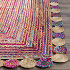 SAFAVIEH Cape Cod Collection Runner Rug - 2'3" x 8', Red & Multi, Handmade Boho Braided Jute & Cotton, Ideal for High Traffic Areas in Living Room, Bedroom (CAP201A) - color: Red/Multi, size: 2'3" x 8' (Runner)