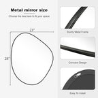 WallBeyond Asymmetrical Mirror, Irregular Wall Mirror for Bathroom, Abstract Wall Mirrors Decorative for Bedroom Living Room Entryway Hall, Mirrors for Wall Decor 28" H x 23" W, Black