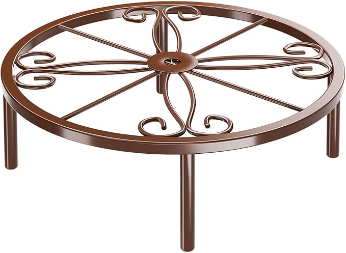 Bronze Metal Plant Stand: 10.23" Short Flower Pot Stand - Heavy Duty Plant Holder for Home Courtyard Indoor Outdoor.
