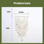 JONKASIPA Macrame Woven Wall Hanging, Bohemian Wall Decor Chic Woven Tapestry Handmade Crafts Tassel Lace Hanging Home Decor Perfect for Bedroom Living Room Apartment (Beige)