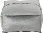 GDFStudio Modern Glam Velvet Square Pouf Ottoman Foot Stool - Bean Bag Floor Chair - Foot Rest Couch for Living Room Bedroom,Smoke,24" x 24" x 12"