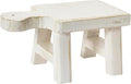 Decorative Textured Wood Pedestal, White