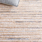 SAFAVIEH Cape Cod Collection Accent Rug - 3' x 5', Natural & Light Blue, Handmade, Braided Design, Ideal for The Living Room, Bedroom, Dining Room (CAP151L-3) - color: Natural/Light Blue, size: 3' x 5' (Rectangular)
