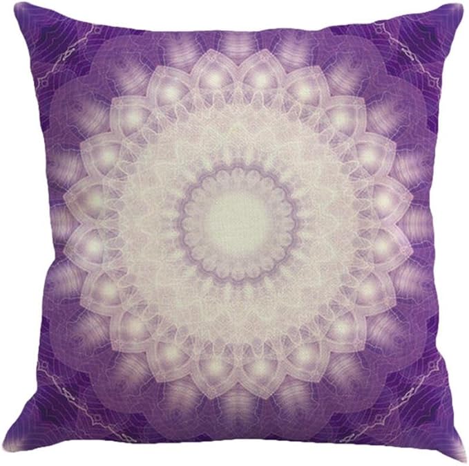 Jartinle Set of 4 Retro Floral Mandala Compass Medallion Bohemian Pillow Covers Boho Decor Hippie Throw Pillows Colorful Decorative for Sofa Couch 18 x 18