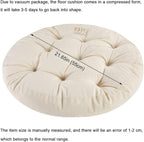 Big Hippo Floor Pillow Cushion, 22 Inch Round Seat Cushions Thick Meditation Cushion for Yoga Living Room Sofa Balcony Indoor & Outdoor (Beige)