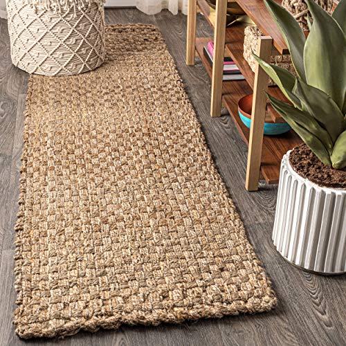 JONATHAN Y Estera Hand Woven Boucle Chunky Jute Natural Runner Rug, 2x12, Bohemian, Transitional, Easy-Cleaning for Living Room, Bedroom, Kitchen, Pet Friendly, Non-Shedding (NFR102A-212) - color: Natural, size: 2'2" x 12' (Runner)