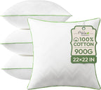 Ashler 22x22 Pillows Insert (Set of 4) - Throw Pillow Inserts with 100% Cotton Cover - 22 Inch Square Interior Sofa Stuffer Pillow Inserts -Decorative White Couch Pillow
