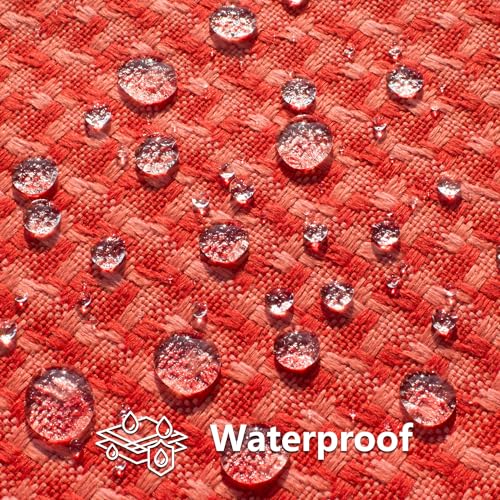 Kevin Textile Valentines Outdoor Waterproof Throw Pillow Covers Pack of 2 Weaving Texture Water Resistant Outside Decorative Cushion Covers for Garden Tent Balcony Bench Couch Sofa 16x16 Inch, Red - color: Red, size: 16" x 16" (Pack of 2)