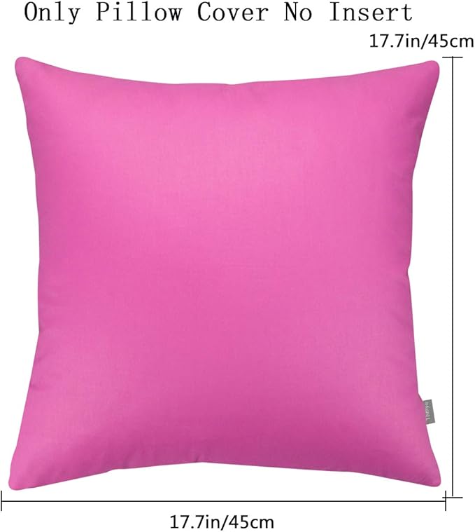Thmyo 4-Pack 100% Cotton Comfortable Solid Decorative Throw Pillow Case, Square Cushion Cover Pillowcase Sublimation Blank Pillow Covers DIY Throw Pillowcase for Couch(18x18 inch/ 45x45cm,Rose red)