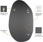 BOMINICA Irregular Wall Mirror Asymmetrical Mirror for Bathroom Living Room Entryway Bedroom, 19.5" x 33.5"