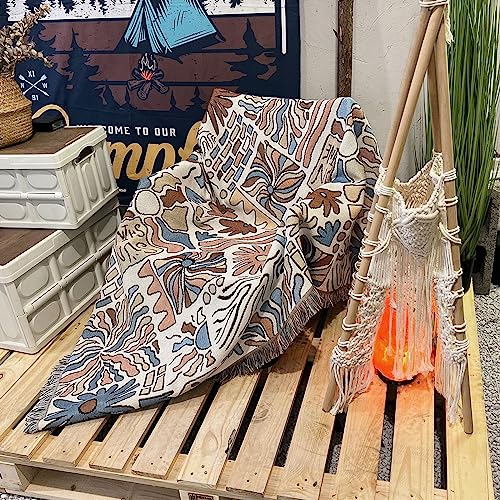 LumiSyne Cotton Woven Throw Blanket With Tassel Bohemian Tribal Ethnic Style Geometric Pattern Aztec Navajo Blanket Decorative Throw For Sofa Bed Armchair Camping Tapestry Tablecloths Carpet 160x130cm - color: Graffiti