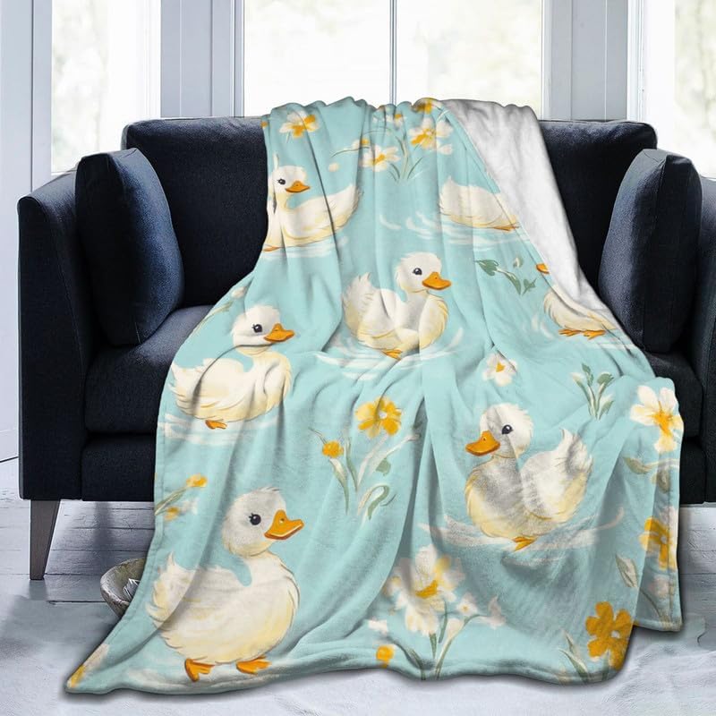Duck Blanket Warm Plush Duck Flannel Throw Blanket Super Soft Fleece Cozy Fuzzy Ducks Stuffed Animal Blanket Gifts for Kids Teens Adults Room Decor 40"X50" - color: Duck, size: 40"X50"