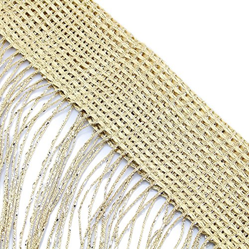 1x2 M Door String Curtain Rare Flat Silver Ribbon Thread Fringe Window Panel Room Divider Cute Strip Tassel for Wedding Coffee House Restaurant Parts, Gold - color: Gold