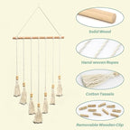 Hanging Photo Display Wall Decor Macrame Wall Hanging Boho Collage Picture Frames Decor for Dorm Bedroom Living Room Teen Girl Gifts-A
