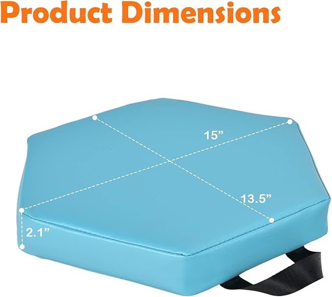 Costzon 6-Piece 15 inch Kids Floor Cushion, 2" Thick Waterproof Daycare Preschool Hexagon Foam Cushion with Handle for Toddlers, Soft Flexible Seating for Classroom, Home, Kindergarten or Nursery