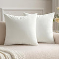 MIULEE Velvet Throw Pillow Covers 20x20 Inch, Pack of 2 - Pure White, Soft Solid Decorative Pillow Covers Cushion Cases Modern Luxury Home Decor for Spring Couch Sofa Bedroom Livingroom