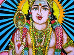 Kartikeya sequins sitara Cotton Wall Hanging Painting : Size 43"x30" Inches - color: Kartikeya