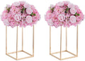 Gold Metal Cube Vase Stand for Wedding Centerpieces, 15.75in Tall, 2 Pcs