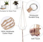 3 Pack Macrame Plant Hanger, Handmade Cotton Rope Plant Hangers Set with Tassel Countyard Indoor Outdoor Flower Pot Plan-t Hanger Home Decor for Indoor Outdoor(Color:Primary)