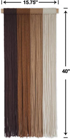 TANNCOY Boho Long Tapestry Unique Macrame Wall Decor Art Hanging Fabric Headboard Traditional Handmade Tie-Dye for Living Room, Bedroom, Home, Brown, 40" L x 15.75" W