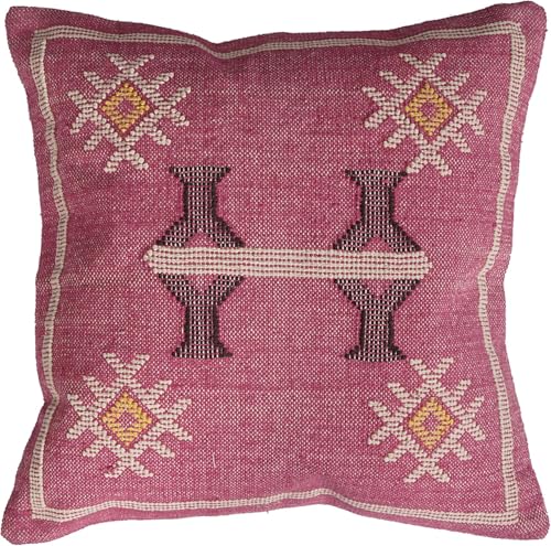 Indian Cotton Cushion Cover Sabra Kilim Pillow Cover Designer Decorative Sofa 18x18 Inche Handwoven Cushion Case for Farmhouse Home Decor Spring Decorative Pillow (Pattern 1) - color: Pattern 1