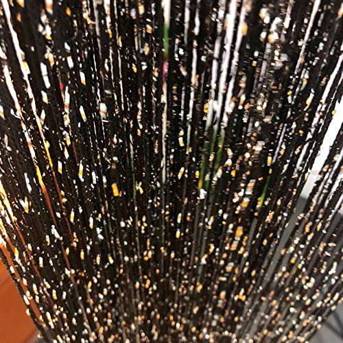 2 Pack 39 x 79 Inch Beaded Curtain String Door Curtains, Hippie Room Decor Beaded Curtains for Doorway, Closet Curtains, Room Divider Privacy Decor, Boho Home Decoration for Bedroom, Party, Black - color: Black