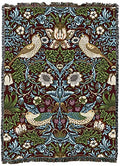Pure Country Weavers William Morris Strawberry Thief Scarlet Blanket XL - Arts & Crafts - Gift Tapestry Throw Woven from Cotton - Made in the USA (82x62) - color: Scarlet, size: X-Large