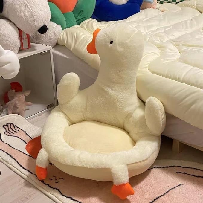 XIAOHONG Cute Seat Cushion with Backrest, Gaming Chair Cushion Kwaii Cartoon Animal Plush, Comfy Chair Cushion Plush Non Slip Floor Cushions Seating for Kitchen Office Bedroom