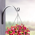 Gtongoko 2 Pack 8 Inch Plant Hangers Outdoor Metal, Plant Hooks for Wall Indoor, Outdoor Hooks for Hanging Bird Feeders, Plant Bracket, Lanterns, Wind Chinme, Black