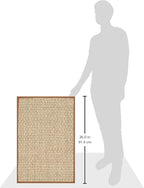 SAFAVIEH Area Rug 2x3 - Natural Fiber Collection - Natural & Brown, Seagrass, Basketweave Pattern with Border (NF114B)