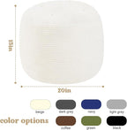 MeMoreCool Round Pouf Ottoman – Beige Corduroy Footrest with Foam Filling Compact Foot Stool for Couch, Living Room Decor, Dorms & Small Spaces