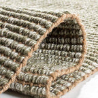 SAFAVIEH Natural Fiber Collection Runner Rug - 2'3" x 12', Green & Natural, Handmade Woven Fringe Jute, Ideal for High Traffic Areas in Living Room, Bedroom (NF826Y) - color: Green/Natural, size: 2'3" x 12' (Runner)