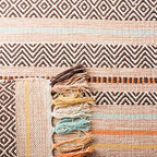 SAFAVIEH Area Rug 8x10 - Montauk Collection - Large - Beige & Multi, Handmade Cotton, Boho Stripe Fringe Design, Ideal for Living Room, Bedroom, Office, Dining Space (MTK901A) - color: Beige/Multi, size: 8' x 10' (Rectangular)