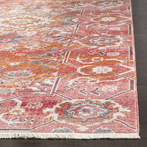 SAFAVIEH Persian Collection Area Rug - 5' x 7'6", Red & Orange, Traditional Oriental Distressed Design, Non-Shedding & Easy Care, Ideal for High Traffic Areas in Living Room, Bedroom (VTP471Q) - size: 5' x 7'6" (Rectangular)