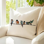 RABUSOA Birds Pillow Covers 16x16 Inch,Lumbar Decorative Throw Pillows,Spring Summer Hand-Painted Outdoor Pillowcases Cushion Covers for Couch