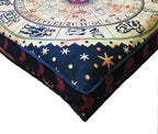 ICC Large Square Floor Pillow Cover Hippie Ottoman Pouf Cover Daybed Cotton Mandala Cushion Cover with Heavy Duty Zipper Seating Ottoman Poufs Dog-Pets Bed (Yellow Zodiac, 35" Square)